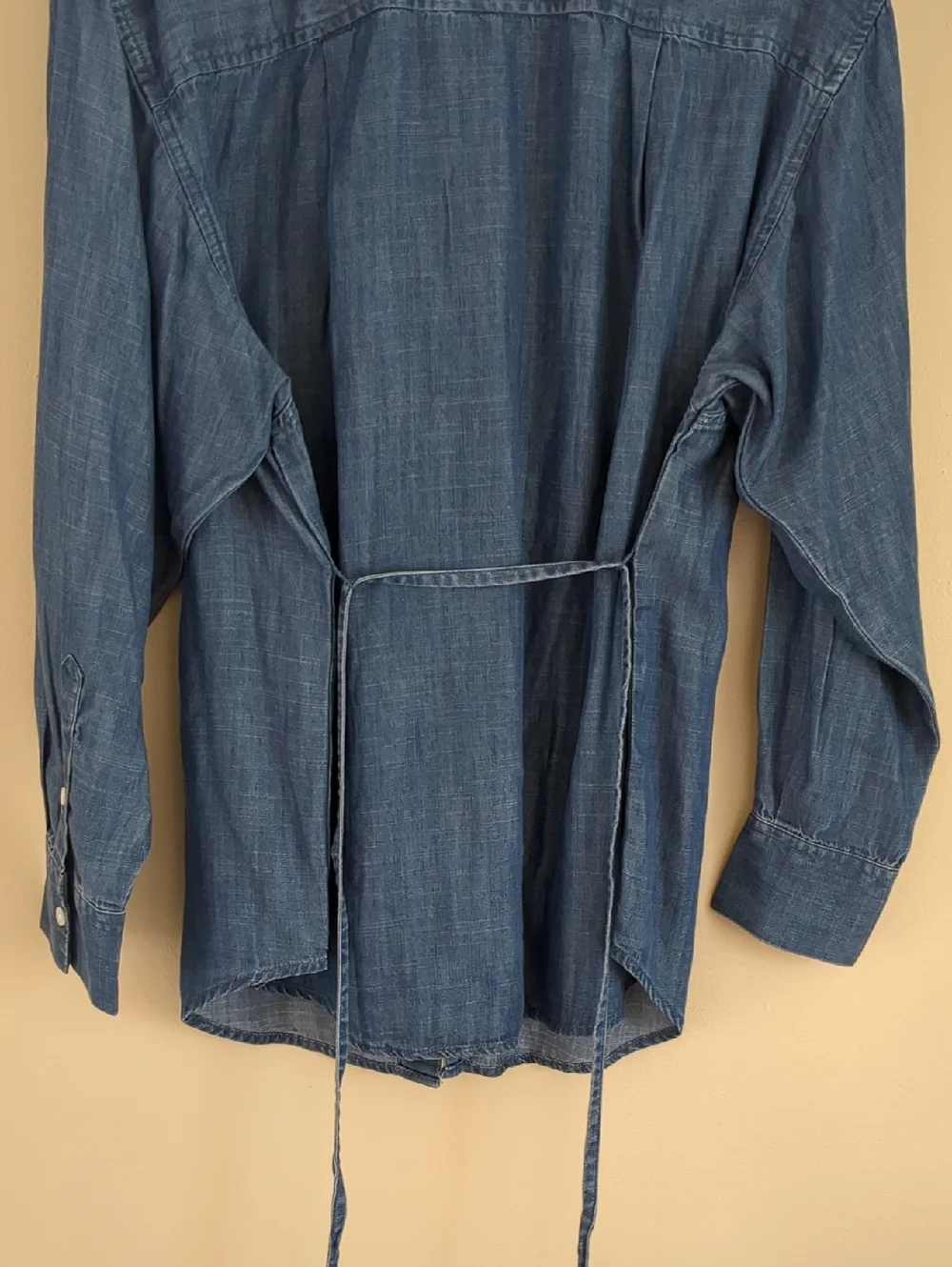 NWT XS Banana Republic Factory Blue Long Sleeve Button Up Shirt Top